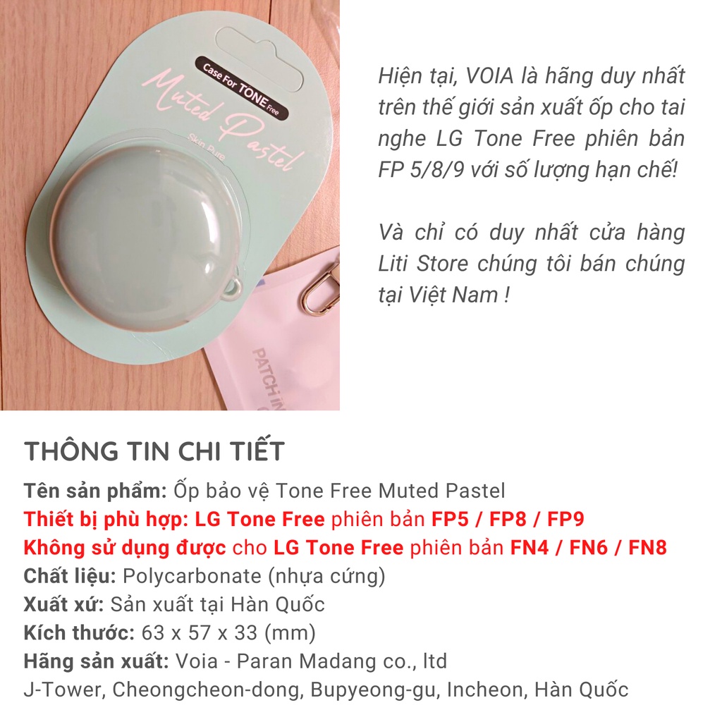 Case ốp tai nghe LG Tone Free FP3 / FP5 / FP8 / FP9 - Hard Case Musted Pastel