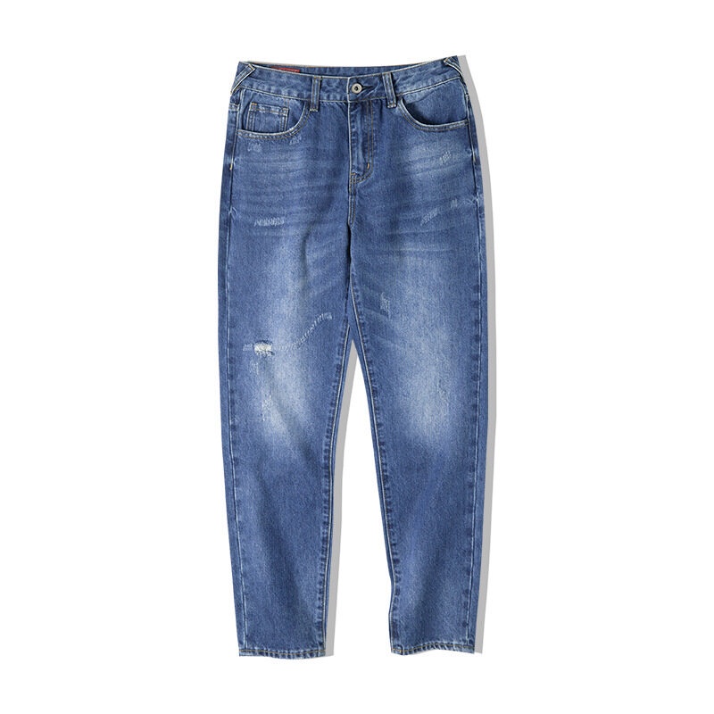 MADEN Quần Jean Rách Dáng Suông Ống Đứng Lưng Vừa Thời Trang Xuân Hè Cho Nữ