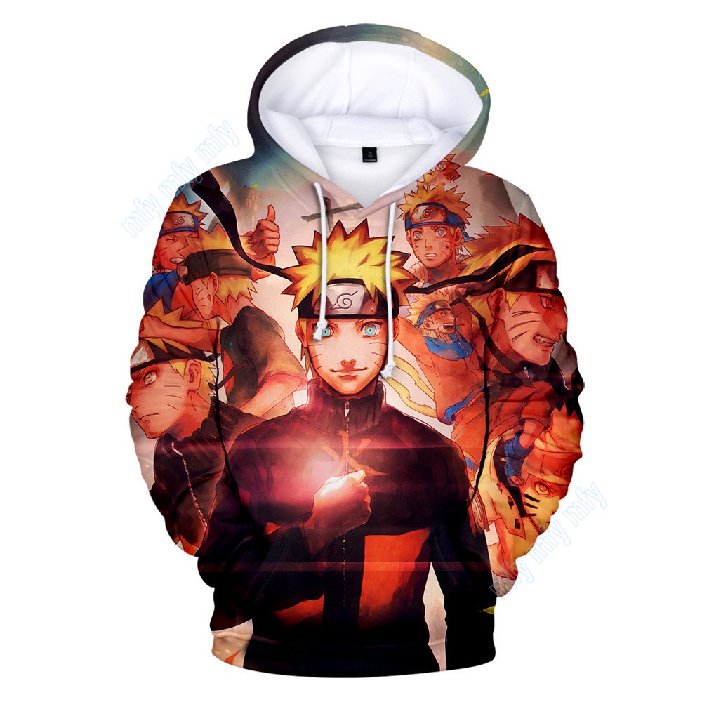 Áo Khoác Hoodie In Hình Naruto Uchiha Sasuke Kakashi Gaara Thời Trang Cho Bé Trai và Bé Gái