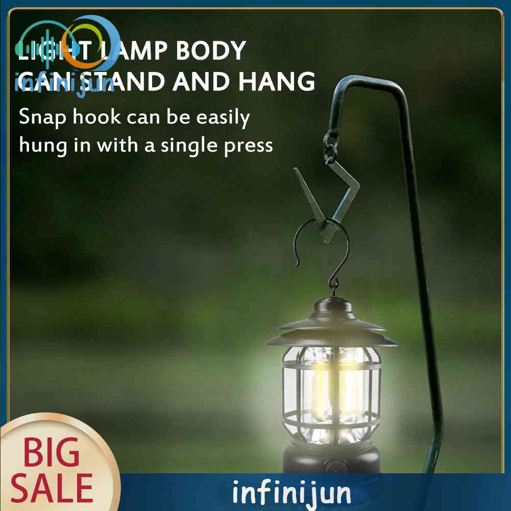 Đèn Để Bàn Sạc Cổng USB Dùng Khi Cắm Trại Ngoài Trời Phong Cách Retro