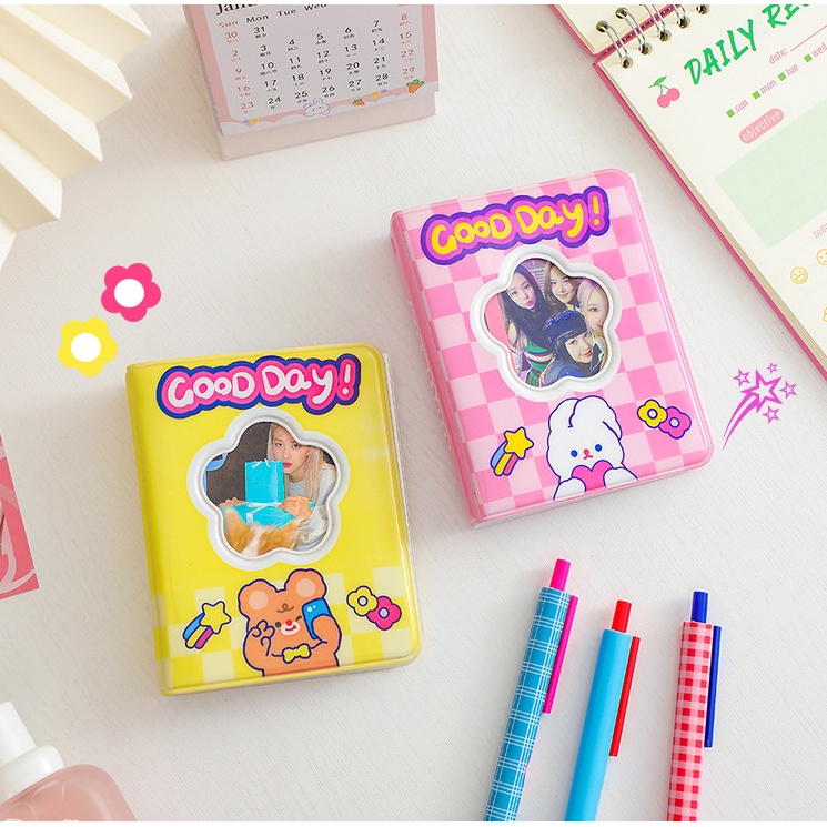 Cuốn Album Ảnh 3 Inch Mini Họa Tiết Hoa Xinh Xắn Giá Đỡ