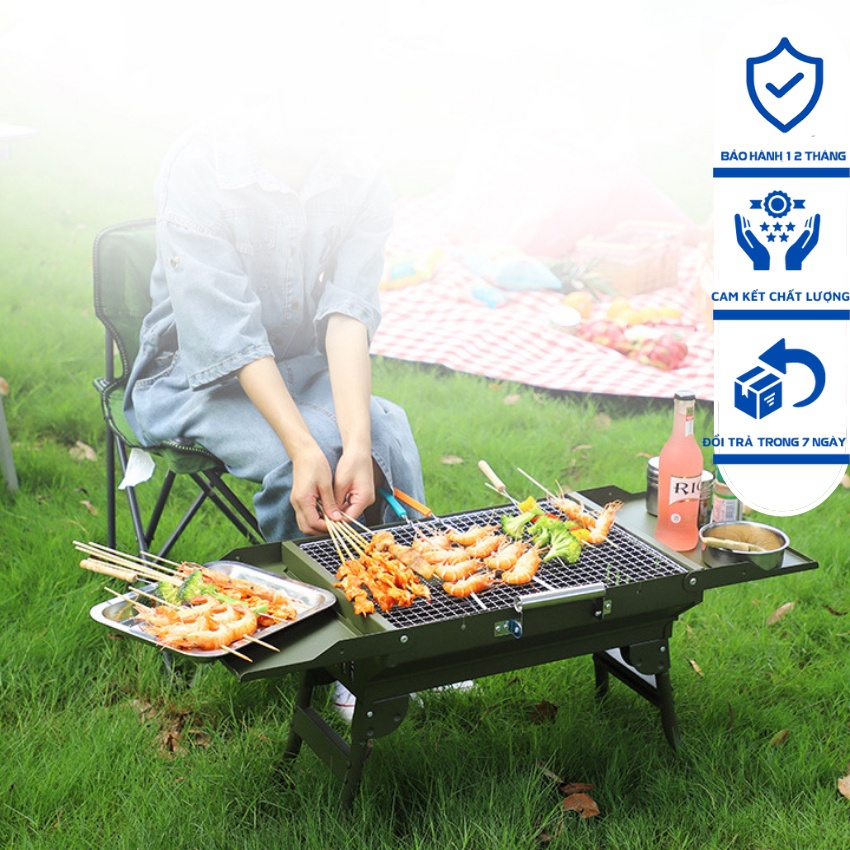 BẾP NƯỚNG THAN HOA BBQ💖Gấp gọn 💖Tiện ích cho mọi gia đình tốc độ nướng nhanh