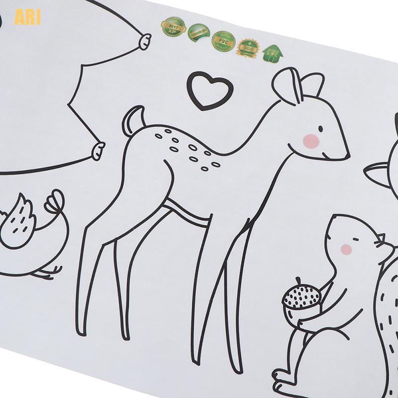 Miếng Dán Tường Trang Trí Hình Động Vật Hoạt Hình Đáng Yêu