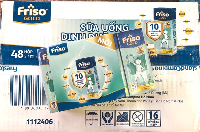 Thùng Sữa Bột Pha Sẵn Friso Gold 180ml - 48 Hộp