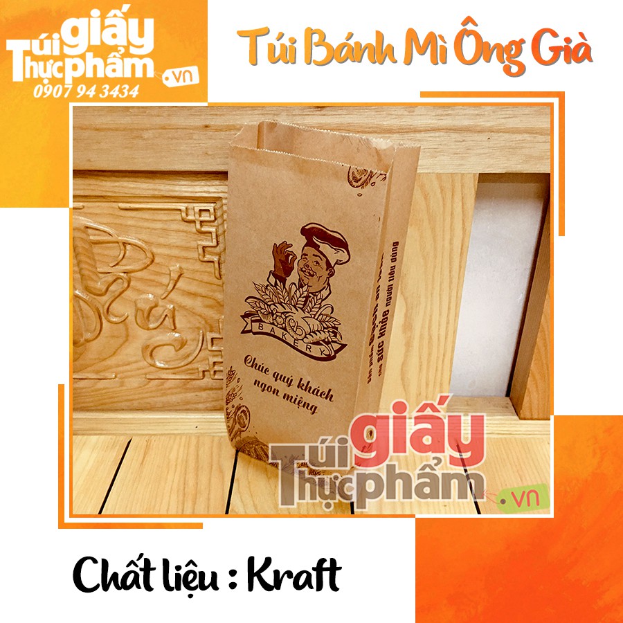 1000 Túi Bánh Mì Ông Già (Kraft - in sẵn)