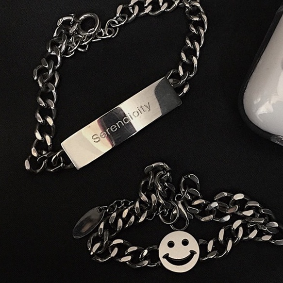 Vòng tay cặp đôi 12117 phong cách hip hop Hàn Quốc cá tính đơn giản thường ngày