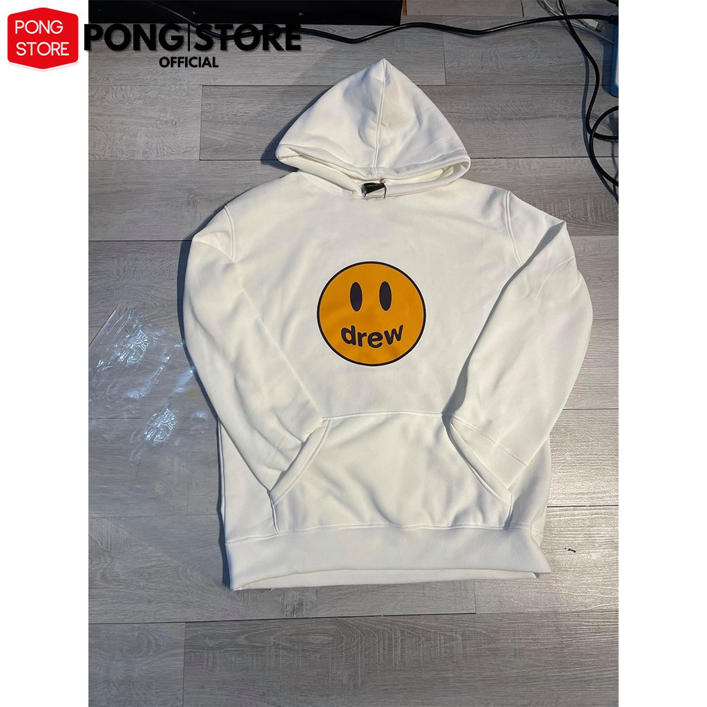 Áo hoodie nỉ có mũ nam nữ form rộng DREW, áo khoác hoodie unisex phong cách hàn quốc freesize có 3 màu