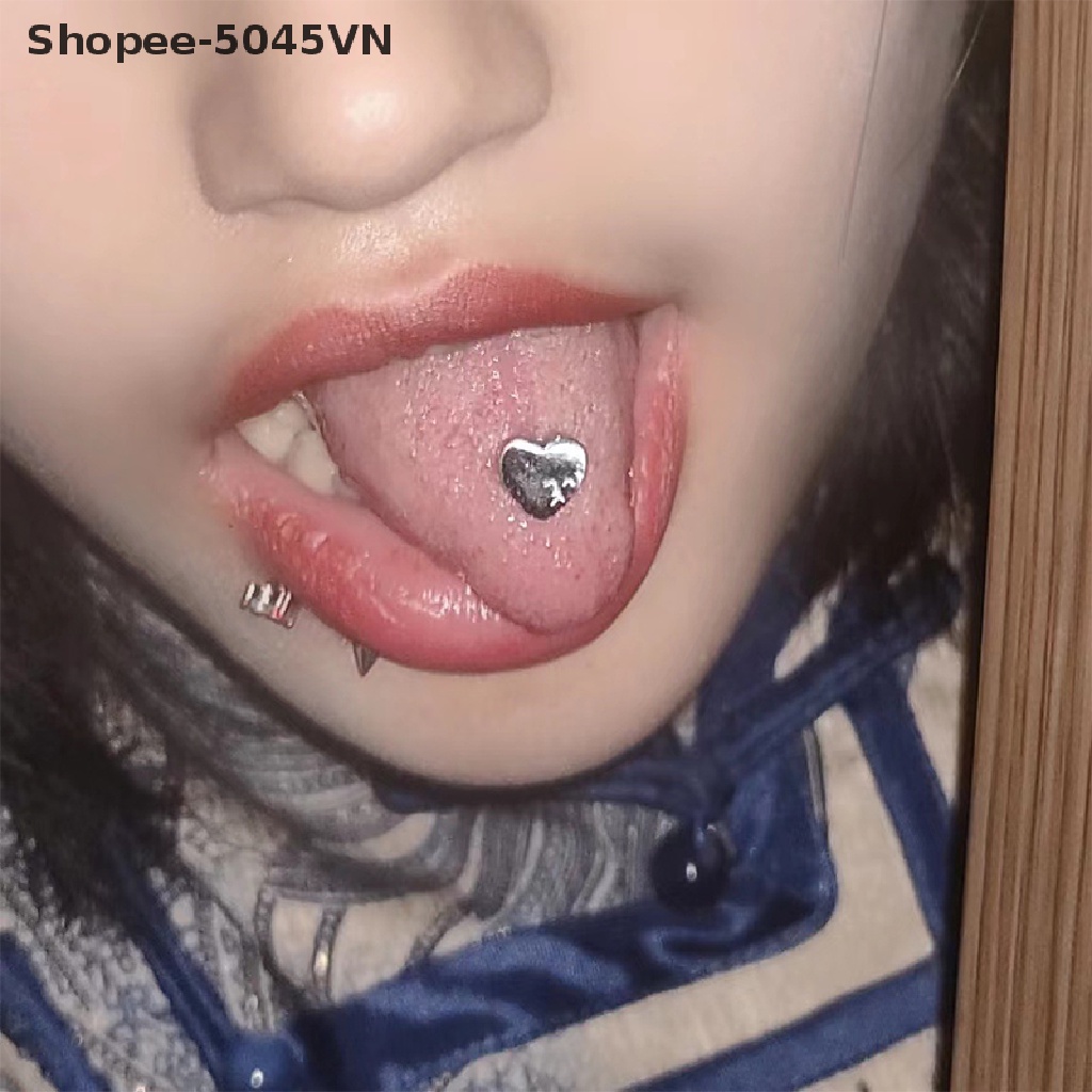 [rain] 1 Khuyên Xỏ Cơ Thể Bằng Thép Titan Hình Trái Tim