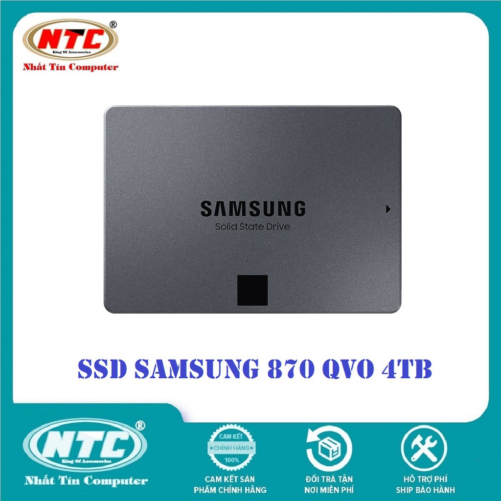 Ổ cứng SSD gắn trong Samsung 870 QVO 4TB 2.5Inch SATA III R560MB/s W530MB/s (Xám)