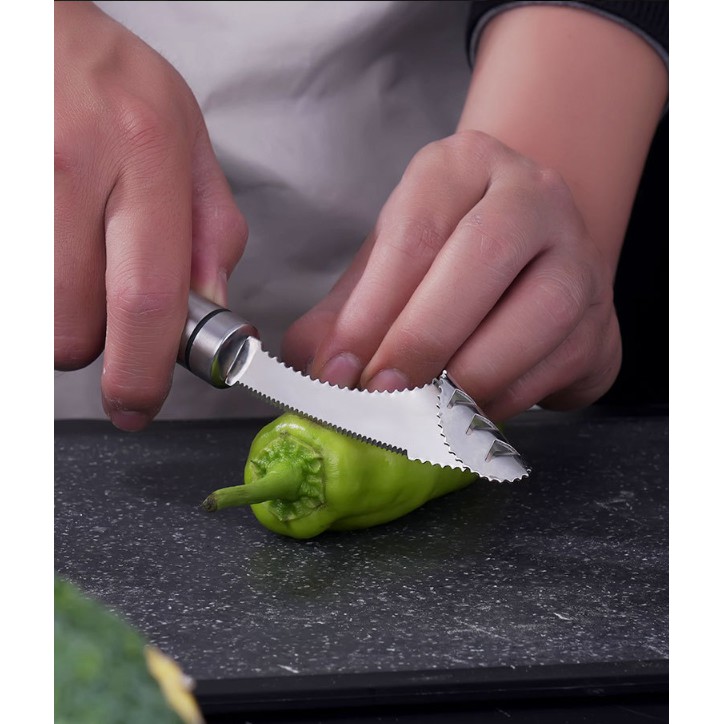 Dụng cụ lấy ruột hạt trái cây như khổ qua / mướp đắng / dưa leo/ ớt bằng inox không gỉ IN53