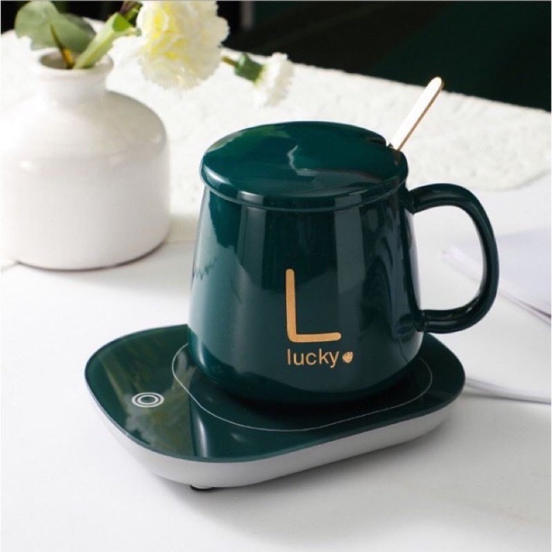cốc hâm nóng đồ uống kèm đế điện bộ cốc sứ kèm đế điện