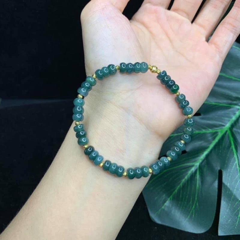 Vòng tay ngọc jade A mix bạc