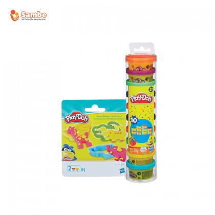 Ống Bột Nặn 10 Màu Playdoh 22037 Cho Bé (Tặng Kèm Bộ Nặn Đầu Đời Playdoh)