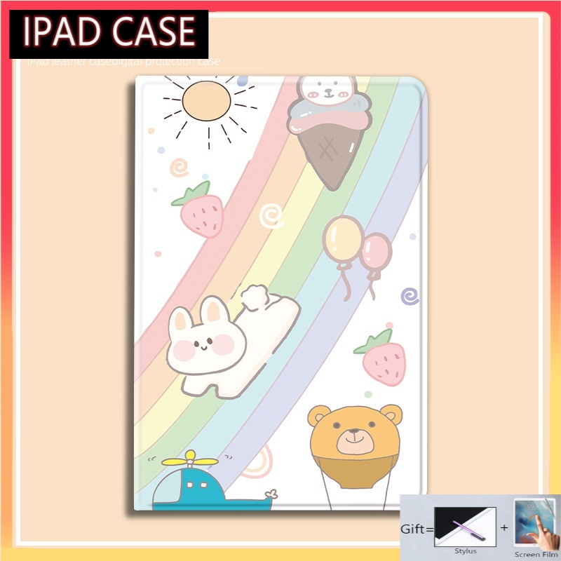 Rainbow Rabbit Air Mini 1 2 3 4 5 6 7 8 11 th gen IPad Case with Pencil Holder Slot Air Mini 1st 2nd 3rd 4th 5th 6th 7th 8th 11th Gen Generation iPad Case Air4 2020 2019 10.2 2017 2018 Pro 9.7 10.5 10.9 11 Inch IPad Cover Air1 Air2 Air3 Pro10.5 Pro11 Case
