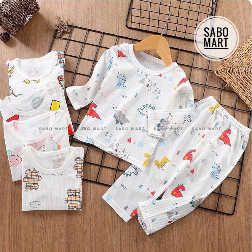 Bộ Cotton Giấy Dài Tay Khuy Vai Cho Bé Từ 4-14Kg, Bộ Đồ Cotton Giấy Dài Tay Bốn Mùa Hàng Đẹp