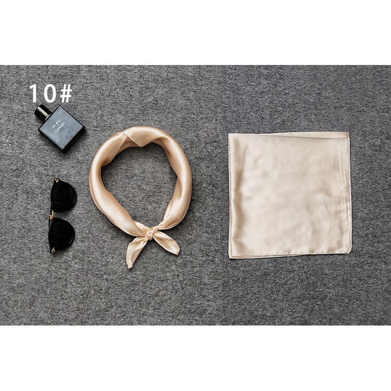 [Hàng Xịn, Giá Tốt] Khăn Lụa Vuông Trơn, Khăn Turban Đồng Phục Công Sở Nhiều Màu - Chất Liệu Satin - 60x60cm - Mã SD000