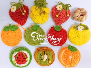 Túi đựng tỏi handmade (hình hoa quả)