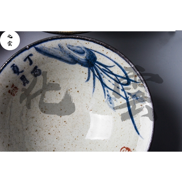 Tách Trà Gốm Jingdezhen Vẽ Tay Cổ Điển Cốc Trà Đạo Hoa Lan Bốn Quý Ông