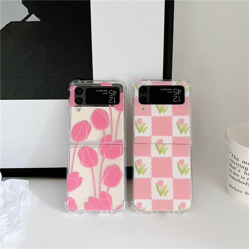 Ốp Điện Thoại Nhám Chống Sốc In Hình Hoa Tulip Dễ Thương Cho Samsung Galaxy Z Flip 3 5G Z Flip 3 Zflip3 Z Flip3