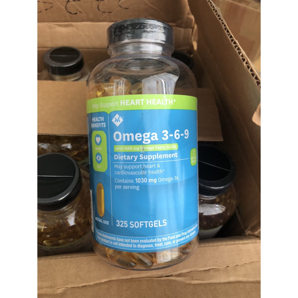 O.me.g.a 369, viên uống O.me.g.a 3-6-9 Heart Health 325 viên của Mỹ MẪU MỚI