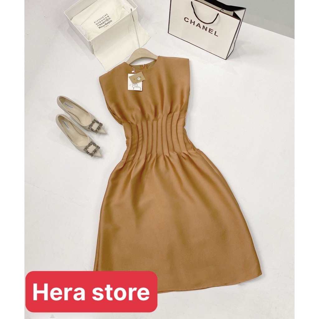 Đầm tatta xếp ly eo