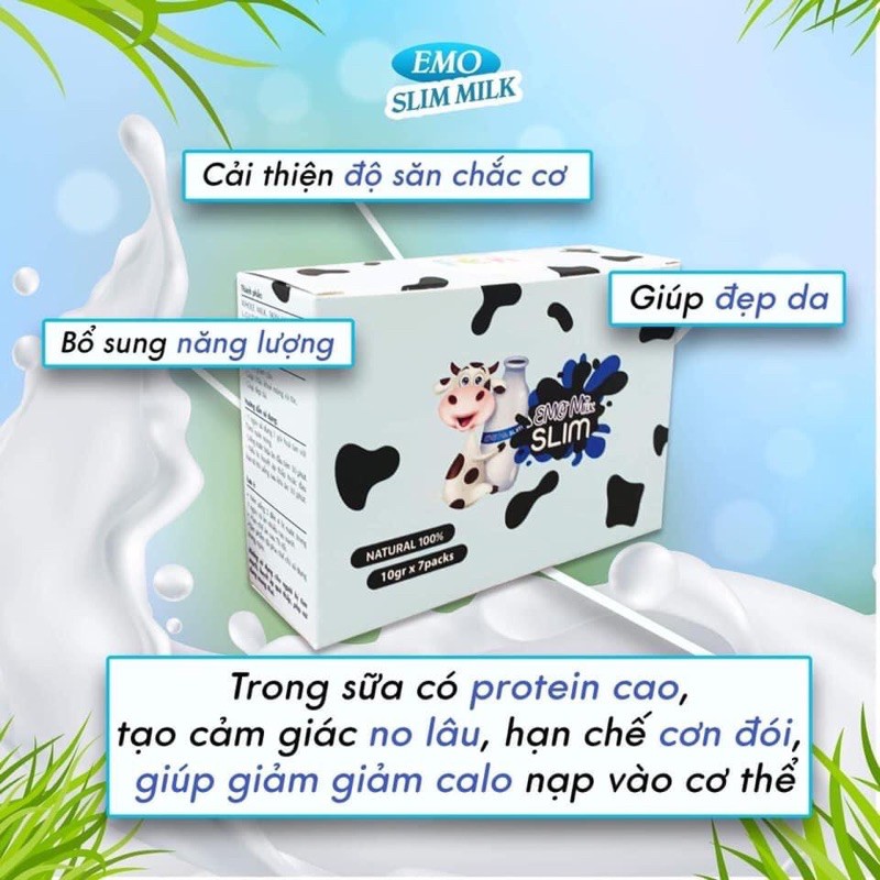 combo3-5-10hộp giảm cân Emoslim vị sữa