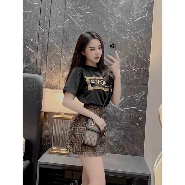 Set fendi thêu cv Áo borip cv dạ 185k Form dưới 57kg