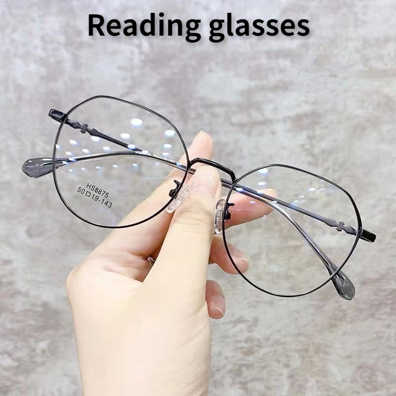 Phiên bản Hàn Quốc kính đọc sách tròn chống xanh chất liệu kim loại kính đọc sách thời trang + 100 ° (+1.00), + 150 ° (+1.50), + 200 ° (+2.00), + 250 ° (+2.50), + 300 ° (+3.00), + 350 ° (+3.50), +400 ° (+4,00)
