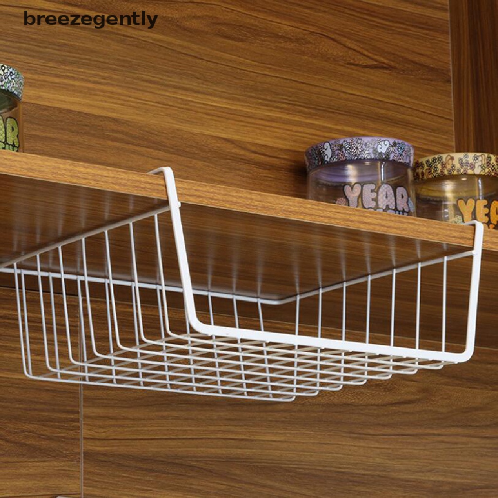 breezegently Under Shelf Table Storage Basket Desk Kitchen Cabinet Hanging Rack Organizer BNG