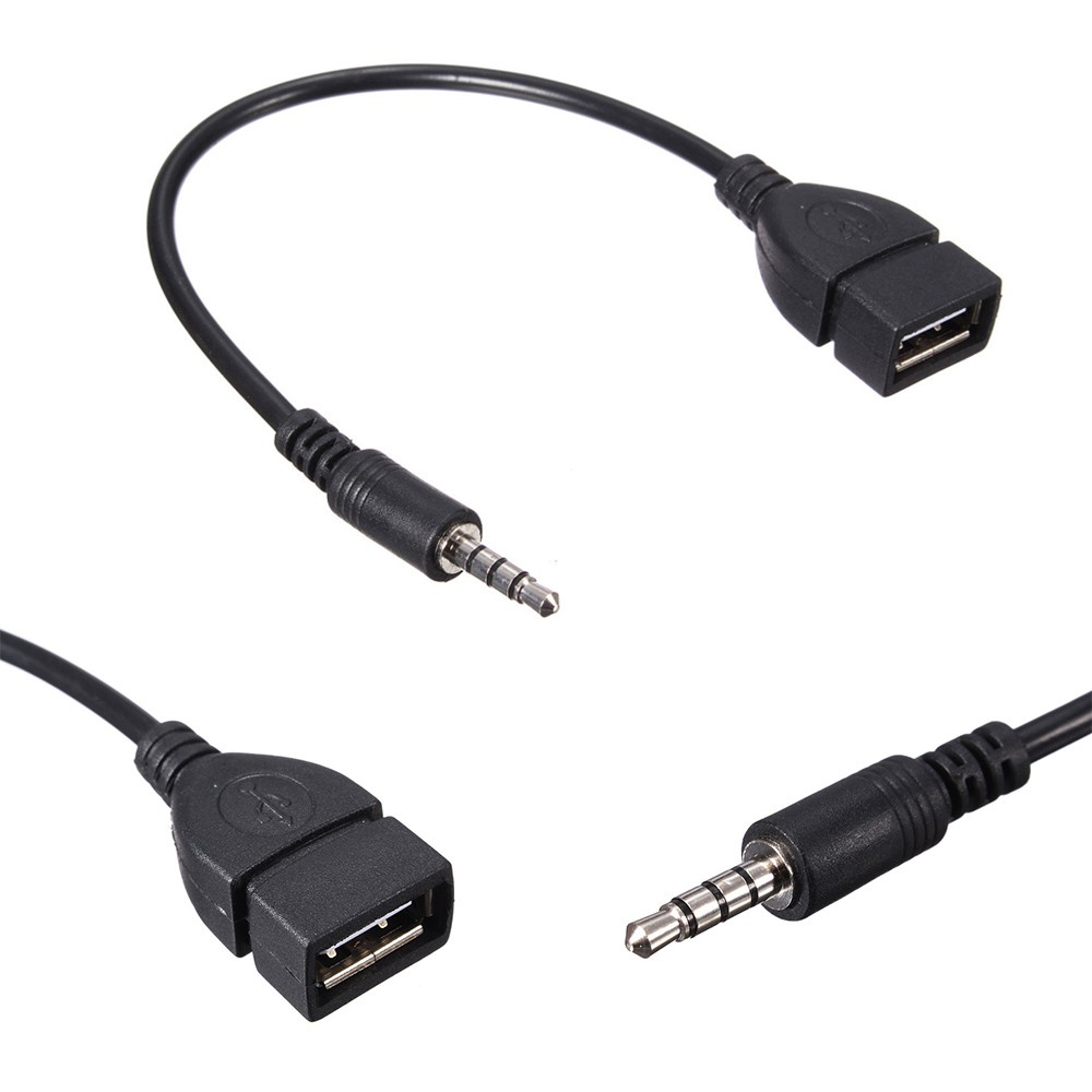 Cáp âm thanh đầu cắm 3.5 mm sang cổng USB 2.0 cho xe hơi