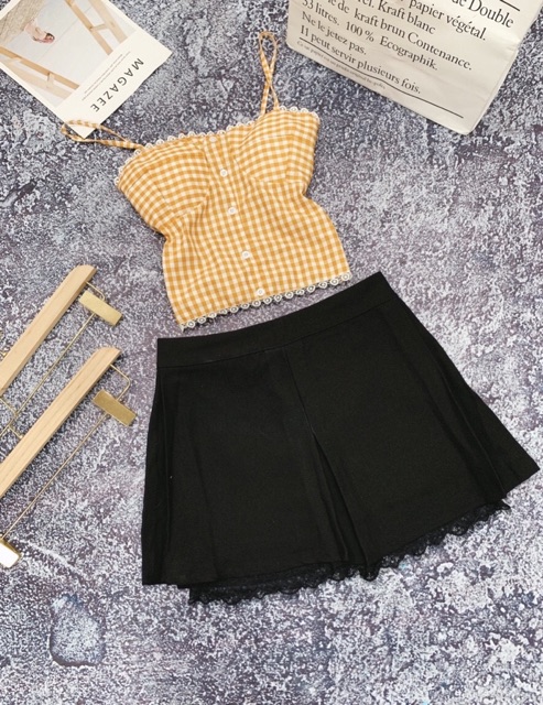 Áo 2 dây kate viền ren kèm lót ngực xịn xò full màu Hình thật 100% shop tự chụp