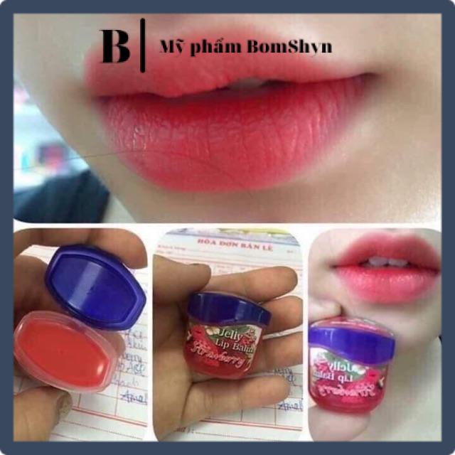 Combo 12 hũ son dưỡng môi Jelly lip balm hương dâu thái lan