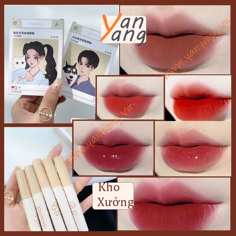 Set 5 Son Kem Mini Herorange Bóng Và Lì Bền Màu Lâu Trôi | BigBuy360 - bigbuy360.vn