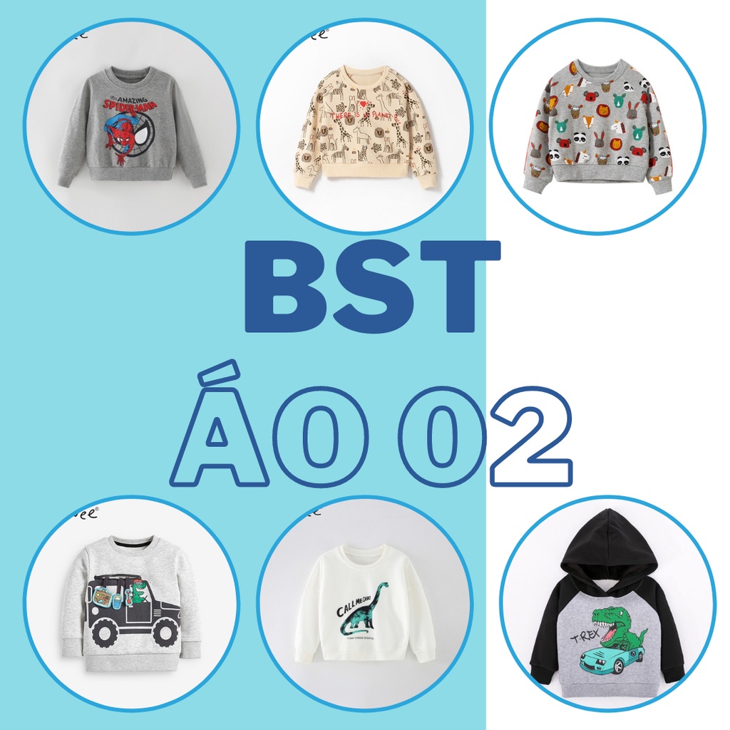 BST áo nỉ hoạ tiết 02 Little Maven/Malwee cho bé trai 2-8 tuổi - Little Maven Official Store