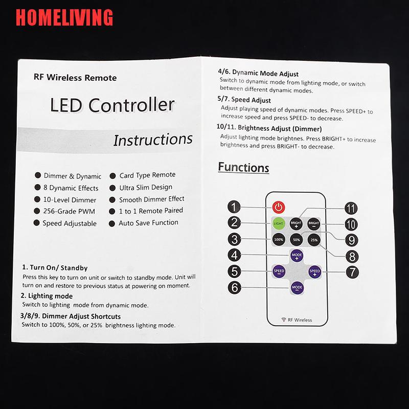 Bộ Điều Khiển Công Tắc Không Dây 12V RF Cho Đèn LED Mini