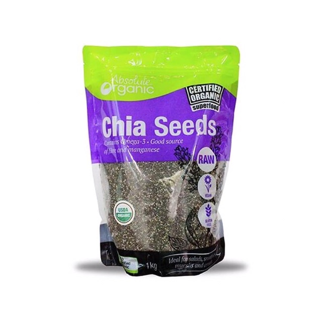 Chia Úc Organic gói tím 1kg. Xuất xứ Úc.