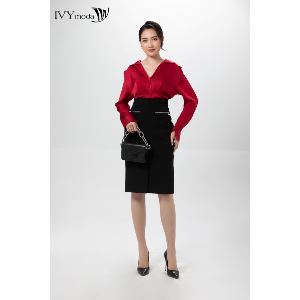 Chân váy bút chì túi khóa kéo IVY moda MS 31M7187