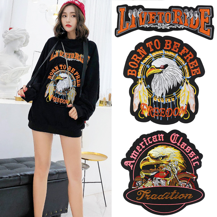 Miếng Vá Trang Trí Quần Áo Thêu Hình Đại Bàng Độc Đáo Chất Lượng Cao DIY