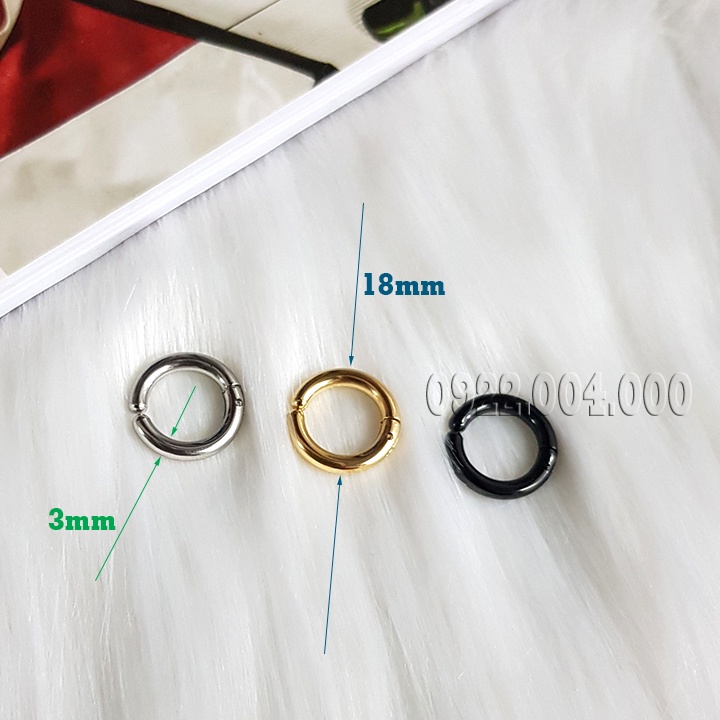 Khoen tai kẹp (1 chiếc), bông tai không cần lỗ, khoen mũi thép không gỉ.