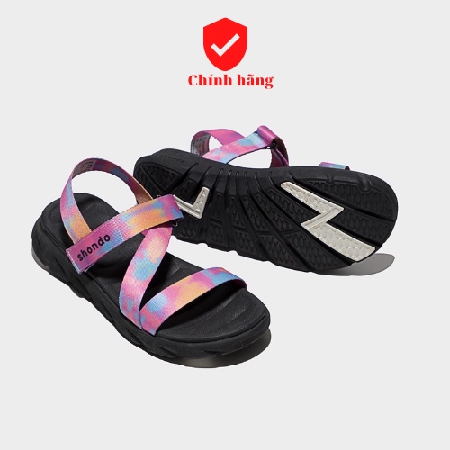 [Ảnh thật] Sandal Shondo F6 Sport đế đen loang khói hồng F6S1071 mẫu mới