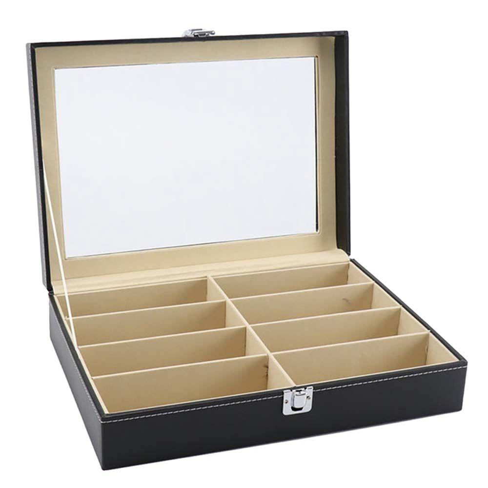 ANEMONE Hộp Đựng Mắt Kính 8 Ngăn Bằng Da PU Sang Trọng