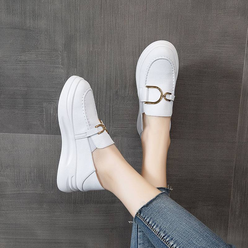 Giày Da Đế Dày Thời Trang Xuân Thu Cho Nữ