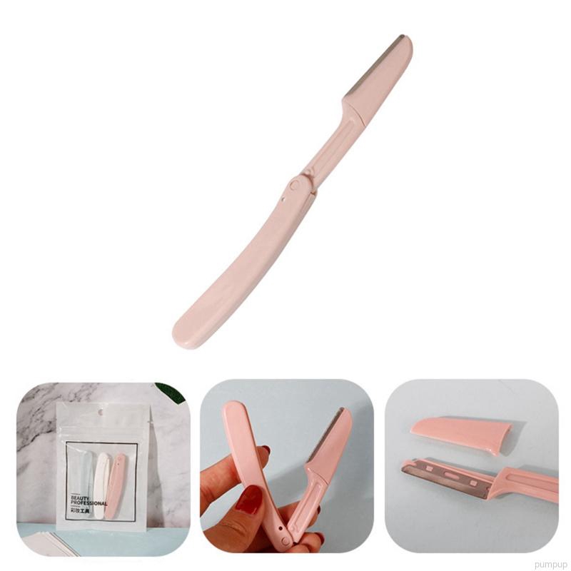 Bộ 3 dao cạo lông mày bằng thép không gỉ dạng xếp tiện dụng cho nữ