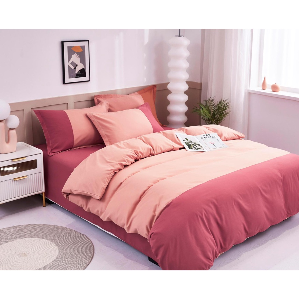 Bộ Chăn Ga Gối 4 Món Cotton Mix Nhập khẩu Cao Cấp Chất Cotton Mền Mịn Dày Dặn Mầu Sắc Trang Nhã Miễn Phí Bo Chun Giường