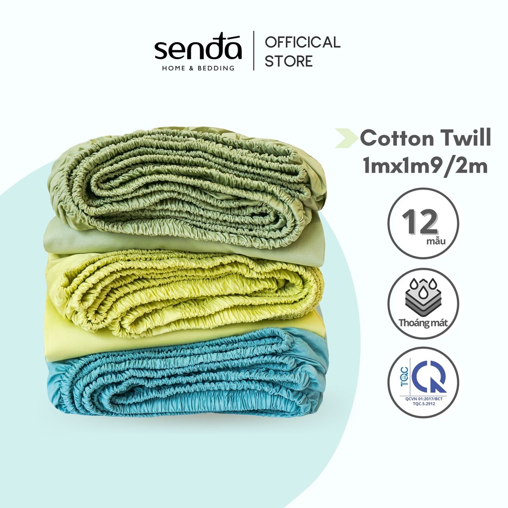 Ga giường 1m Cotton thô lụa Hàn Quốc cao cấp trơn màu bo thun, drap trải nệm 1mx1m9, 1mx2m - Sen Đá Home Bedding