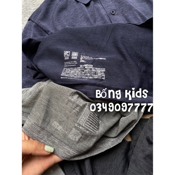 Áo Polo Nam &amp; Bé Trai Phối Lưới Thông Hơi Mềm UNI(cắt tag có lỗi vải nhẹ)