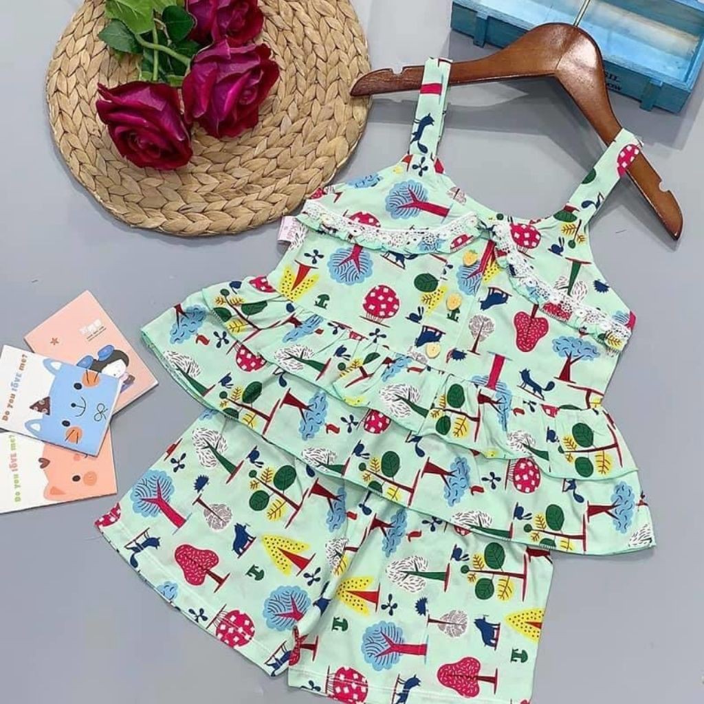 Bộ Tôn Hè Bé Gái Từ 1- 3 Tuổi  .mẫu ngẫu nhiên -
