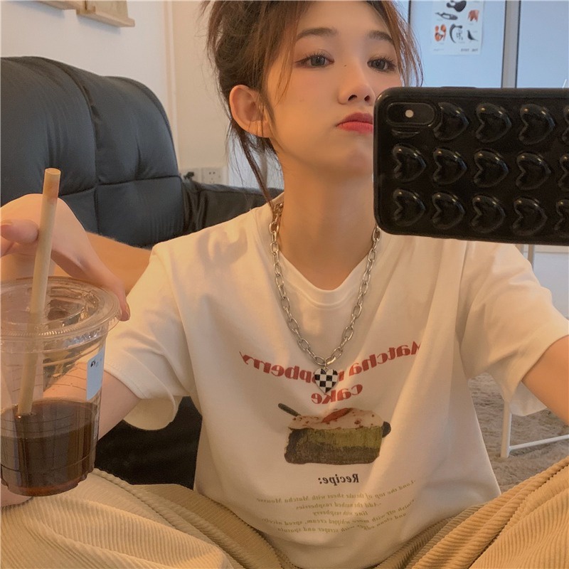 NRVP Áo thun mùa hè tay ngắn in họa tiết phong cách Hàn Quốc cho nam và nữ oversize