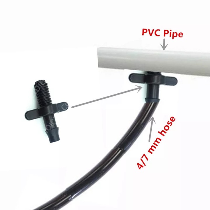 Khởi thuỷ ren 6mm, 1 đầu ren, 1 đầu gài- Hệ thống phun mưa