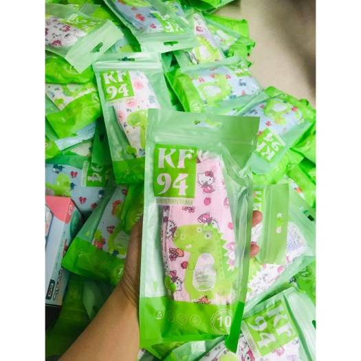 Khẩu trang trẻ em KF94, khẩu trang 4D kháng khuẩn Hàn Quốc cho bé (10 cái / túi)